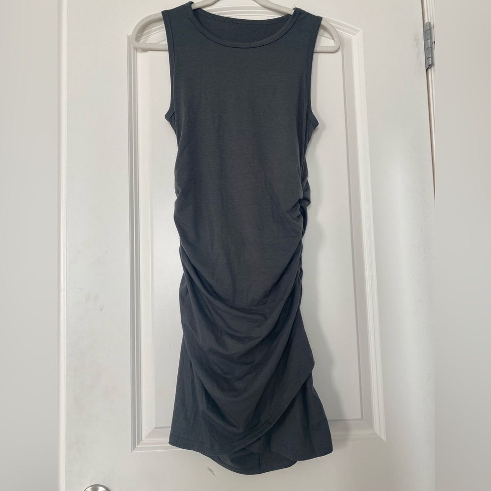 Grey Shein Bodycon wrap ruched dress M